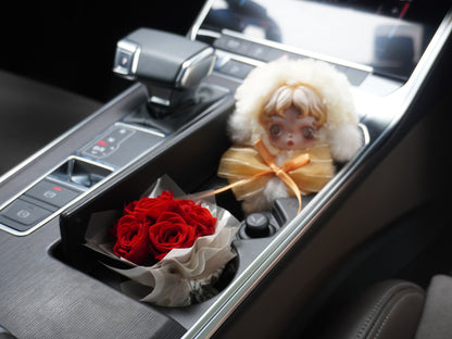 CAR DECOR | CINNAMON WARMTH CAR ROSE | MINI PRESERVE BOUQUET