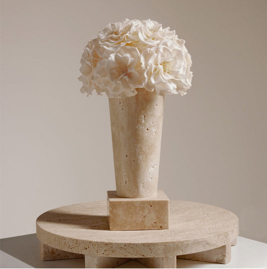Geometric Custom Travertine Eternal Rose