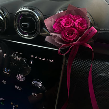CAR DECOR | PINK FLOYD ROSE | MINI PRESERVE BOUQUET