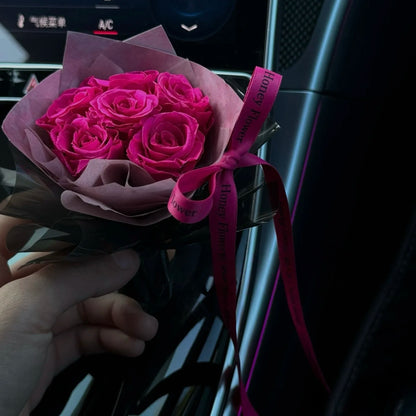 CAR DECOR | PINK FLOYD ROSE | MINI PRESERVE BOUQUET