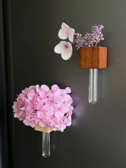 Walnut Magnetic Bud Vase Set