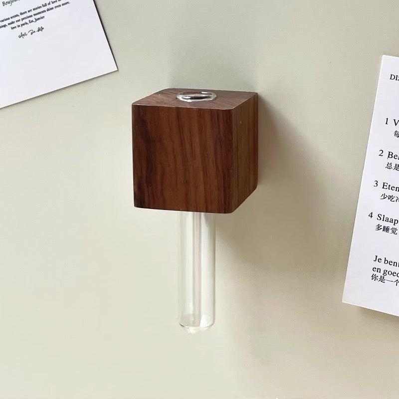Walnut Magnetic Bud Vase Set