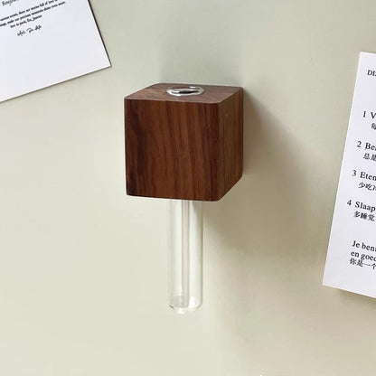 Walnut Magnetic Bud Vase Set