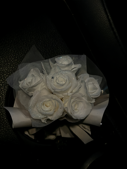 CAR DECOR | White Moonlight | MINI PRESERVE BOUQUET