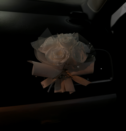CAR DECOR | White Moonlight | MINI PRESERVE BOUQUET