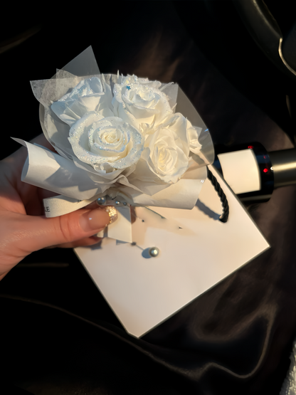 CAR DECOR | White Moonlight | MINI PRESERVE BOUQUET