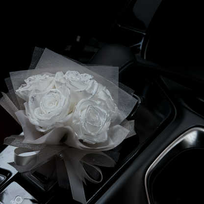 CAR DECOR | White Moonlight | MINI PRESERVE BOUQUET