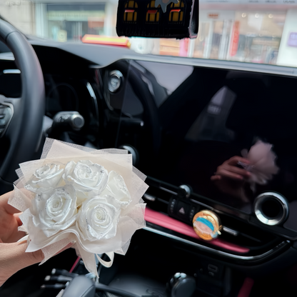 CAR DECOR | White Moonlight | MINI PRESERVE BOUQUET